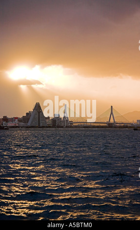 L'horizon d'Aomori, la lumière du soleil du soir Banque D'Images