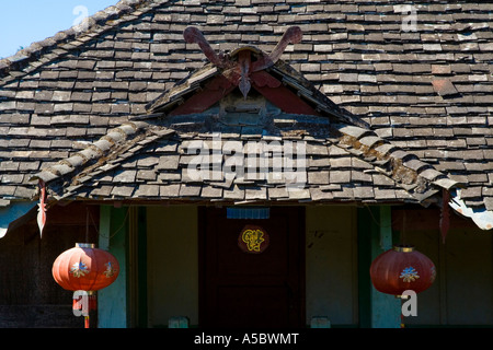 Détails sur une minorité ethnique Hani Maison Gelanghe en bois Akha Chine Xishuangbanna Banque D'Images