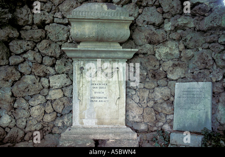 Wolfgang Amadeus Mozart plaque Probizer villa Isera Trentin-Haut-Adige Italie Banque D'Images