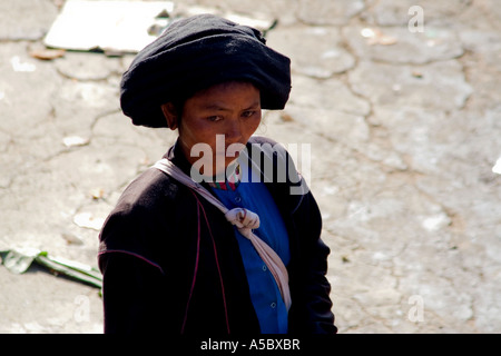 Yao Femme Xiding Xishuangbanna marché Chine Banque D'Images