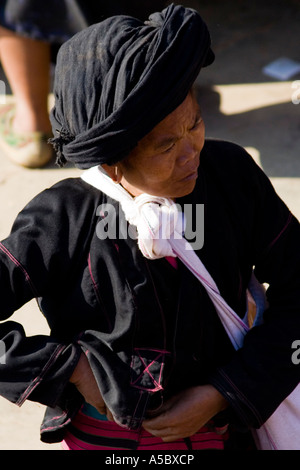 Yao Femme Xiding Xishuangbanna marché Chine Banque D'Images