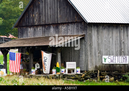 Country Store Marché fermier en bordure de la Nouvelle Angleterre rurale est des États-Unis Banque D'Images