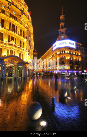 La vie nocturne dans la province de Jiangsu, Shanghai l'Est de la Chine Chine Asie Banque D'Images