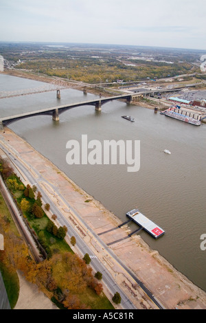 St Louis MO USA Missouri La vue de la Gateway Arch observation deck Banque D'Images