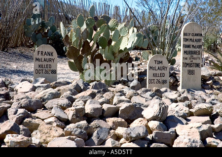 Boot Hill célèbre cimetière, Tombstone Arizona, USA Banque D'Images