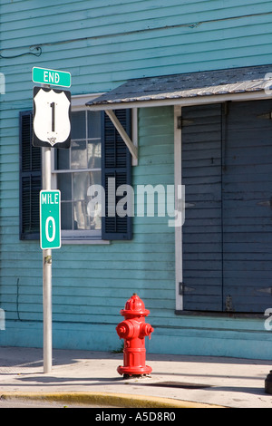 Km 0, Key West, Floride Banque D'Images