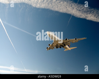 Approche finale Lufthansa Boeing 747 Banque D'Images