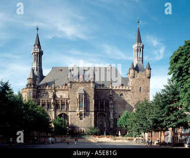 Aix-la-Chapelle, Rathaus, Blick vom Katschhof Banque D'Images