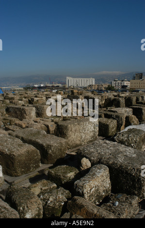 Ruines Romaines de centre-ville de Beyrouth Liban Banque D'Images