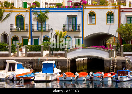 Port de Puerto de Mogan, Grande Canarie, Îles Canaries, Espagne Banque D'Images