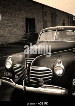 Une antique Fairfax Virginie U S modèle 1941 voiture de police Plymouth Special Deluxe monochrome Banque D'Images