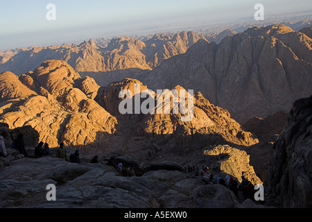 Moïse, la Montagne de la péninsule du Sinaï, en Égypte. Là où Dieu a rendu les Dix Commandements à Moïse Banque D'Images