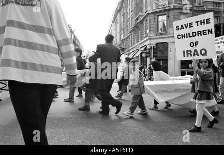 Mais l'Iraq Pro démonstration anti Saddam Londres Banque D'Images