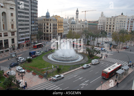 Plaza del Ayuntamiento, à l'une des places principales de Valence. Espagne Banque D'Images