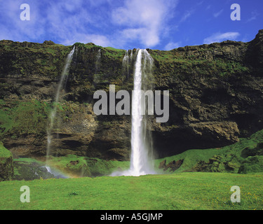 Cascade de Seljalandsfoss, Islande Banque D'Images