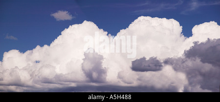 Puffy nuages contre un ciel bleu Banque D'Images