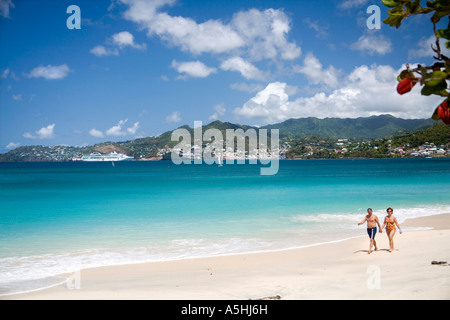 Saint Georges à la Grenade vue de la plage de Grand'Anse Caraïbes Banque D'Images
