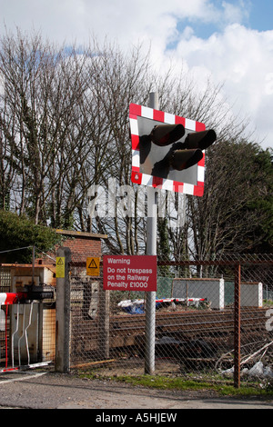 Passage à niveau à la gare de Ford, West Sussex, UK. Banque D'Images