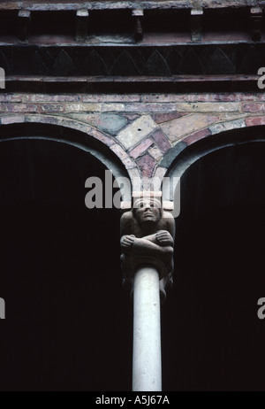 Détail de gargoyle en cour à l'église St Stephens Bologna Italie Banque D'Images