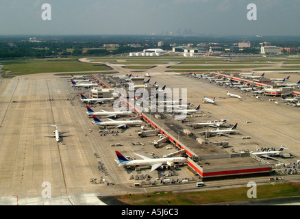 L'Aéroport de Hartsfield Atlanta Georgia USA Vue aérienne Banque D'Images