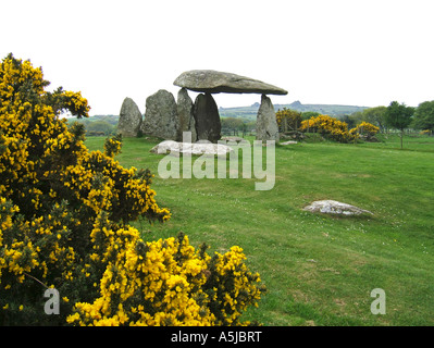 Pentre Ifan chambre funéraire près de Fishguard, Pembrokeshire, Pays de Galles au Royaume-Uni. En date du 3500BC. Banque D'Images