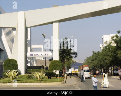 MGM102835 Hi Tech des bâtiments de la ville Hyderabad Andhra Pradesh, Inde Banque D'Images