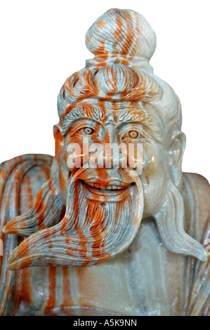 Vieil homme à barbe, sculpture en marbre, Danang, Vietnam Banque D'Images