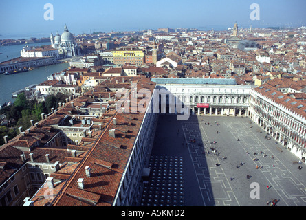 Birds Eye View sur la Place Saint Marc et la Lagune Venise Italie Banque D'Images