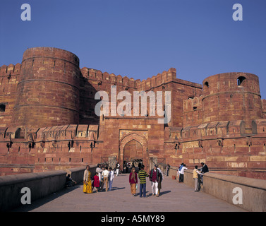 Porte d'entrée du Fort d'Agra Inde Banque D'Images