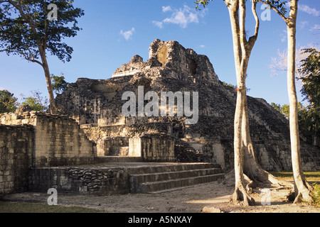 Edificio X, ruines mayas, Rio Bec Sites, dans l'État de Campeche, Becan, Yucatan, Mexique penninsula Banque D'Images