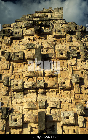 Les masques de chac à Cuadrangulo de Monjas (Antiq), ruines mayas de Puuc Ruta, Uxmal, Yucatan, Mexique Banque D'Images