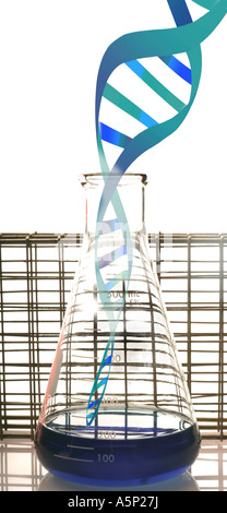 Sortir de l'ADN en double hélice ballon de recherche. Banque D'Images