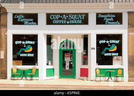Cop un squat Coffee House Restaurant Lancaster en Caroline du Sud USA Banque D'Images