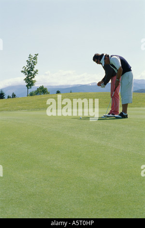 Prendre des leçons de golf Banque D'Images