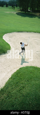 Golfeur en sable, high angle view Banque D'Images