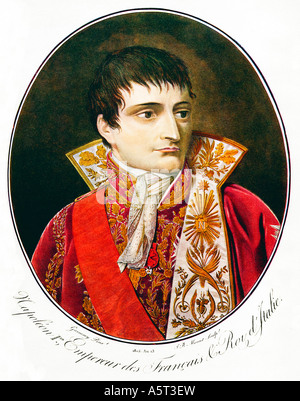 Napoléon 1er Empereur des Francais un portrait par JB Morret après Garnerey de couronnement de l'année 1805, Bonaparte Banque D'Images