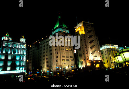 Le Bund et Peace Hotel Shanghai Chine Banque D'Images