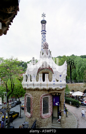 Parc Guell Barcelone Espagne Banque D'Images