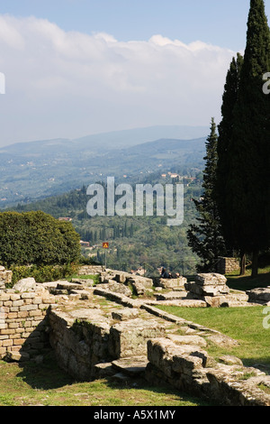 Ruines des thermes romains dans le Parc Archéologique de Florence, octobre 2006 Banque D'Images