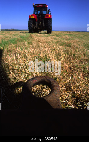 Marche arrière pour tracteur remorque attelage nord du Dorset Farm England UK Banque D'Images