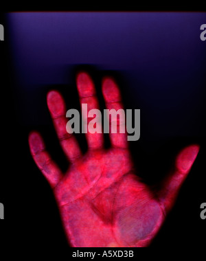 Empreinte de la main rouge Banque D'Images