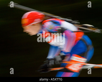 Le Biathlon Biathlon typique Weltcup Männer 15 km Ruhpolding 1401 2007 Banque D'Images