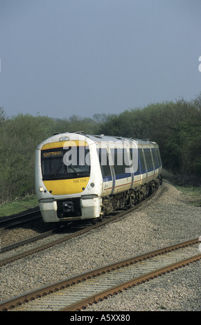 Fer Chilltern 168 classe train diesel à Hatton North Junction, dans le Warwickshire, Royaume-Uni Banque D'Images