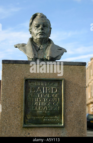 Buste commémoratif de John Logie Baird inventeur de la télévision à Helensburgh Scotland Banque D'Images