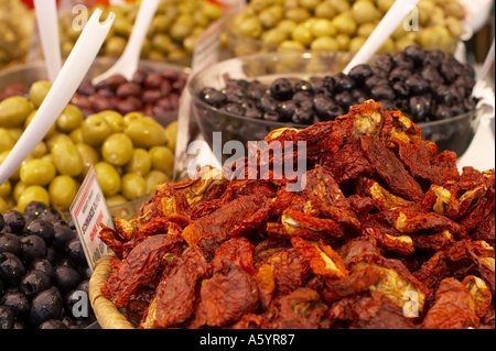 Les tomates séchées olives / Banque D'Images