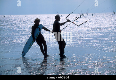 Kite Surf windfest norfolk hunstanton East Anglia angleterre uk Banque D'Images