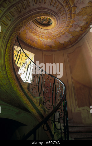 Escalier dans monastère, Abbaye Bénédictine de Melk, Wachau, Basse Autriche, Autriche Banque D'Images