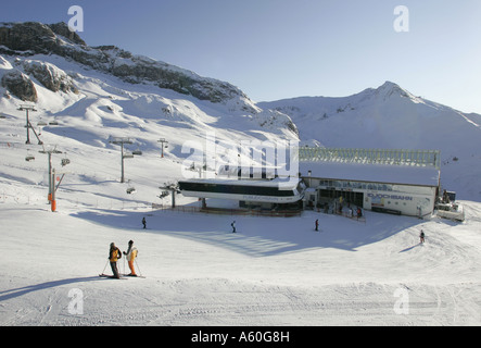 Flimjochbahn ski lift station,Silvretta Arena near Ischgl in Austria Banque D'Images