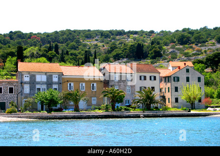 Maisons dans l'île de Zlarin Croatie Zlarin Banque D'Images