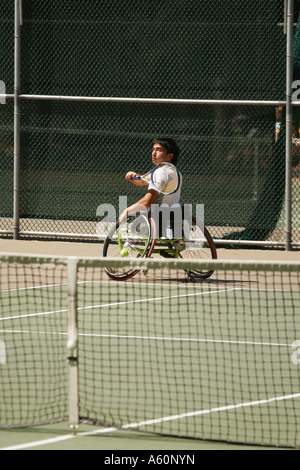 Joueur de tennis en fauteuil roulant, Vancouver, Canada Banque D'Images